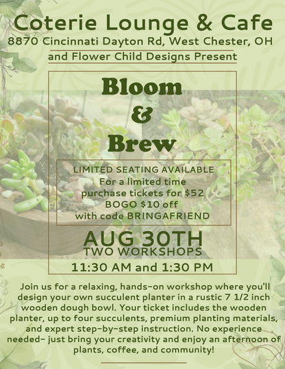 Bloom & Brew Succulent Planter Workshop