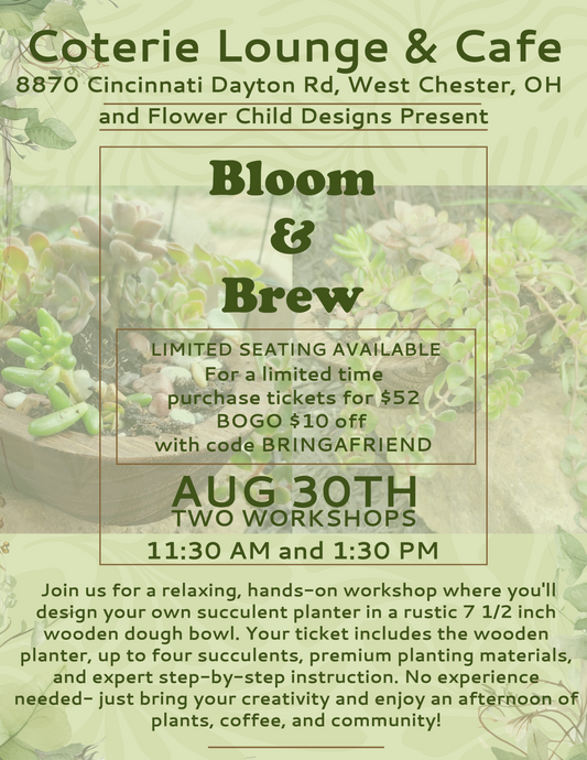 Bloom & Brew Succulent Planter Workshop